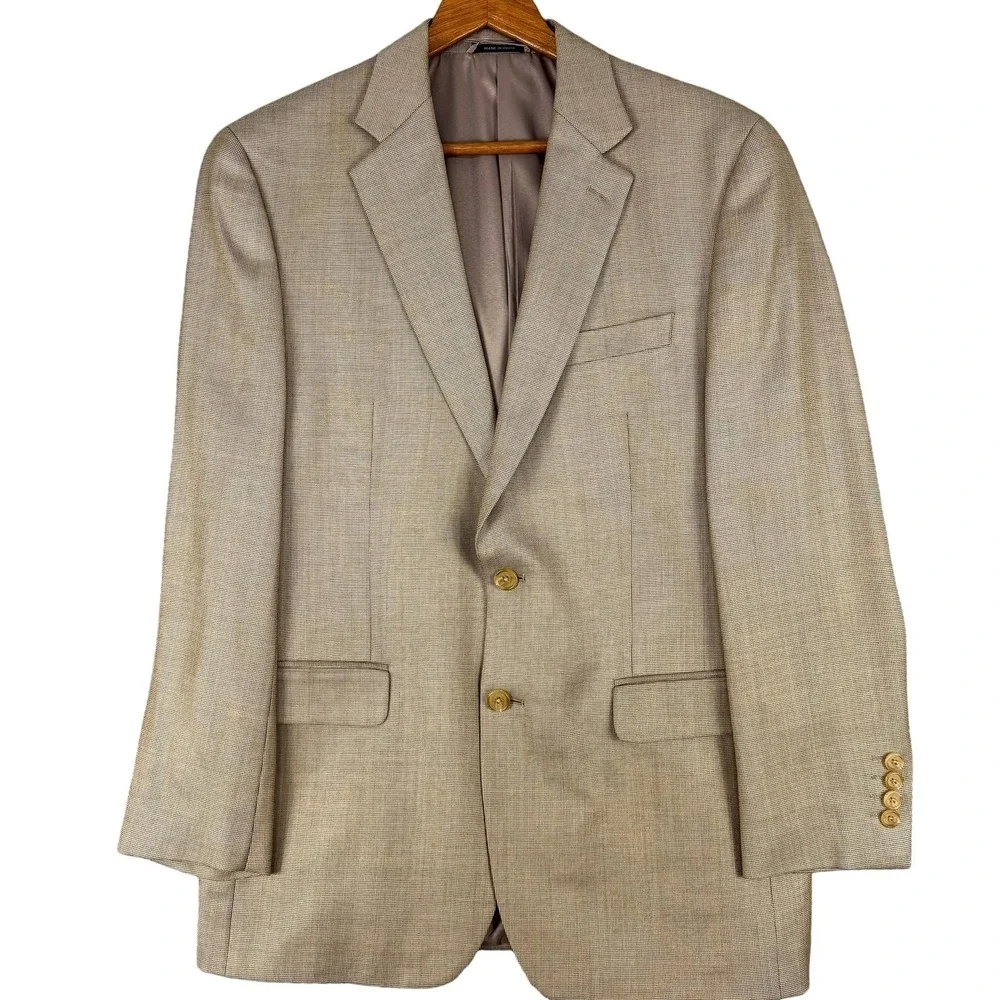 Ralph Ralph Lauren Blazer Mens 40R Brown‎ Check Wool Bamboo Rayon Sport Coat